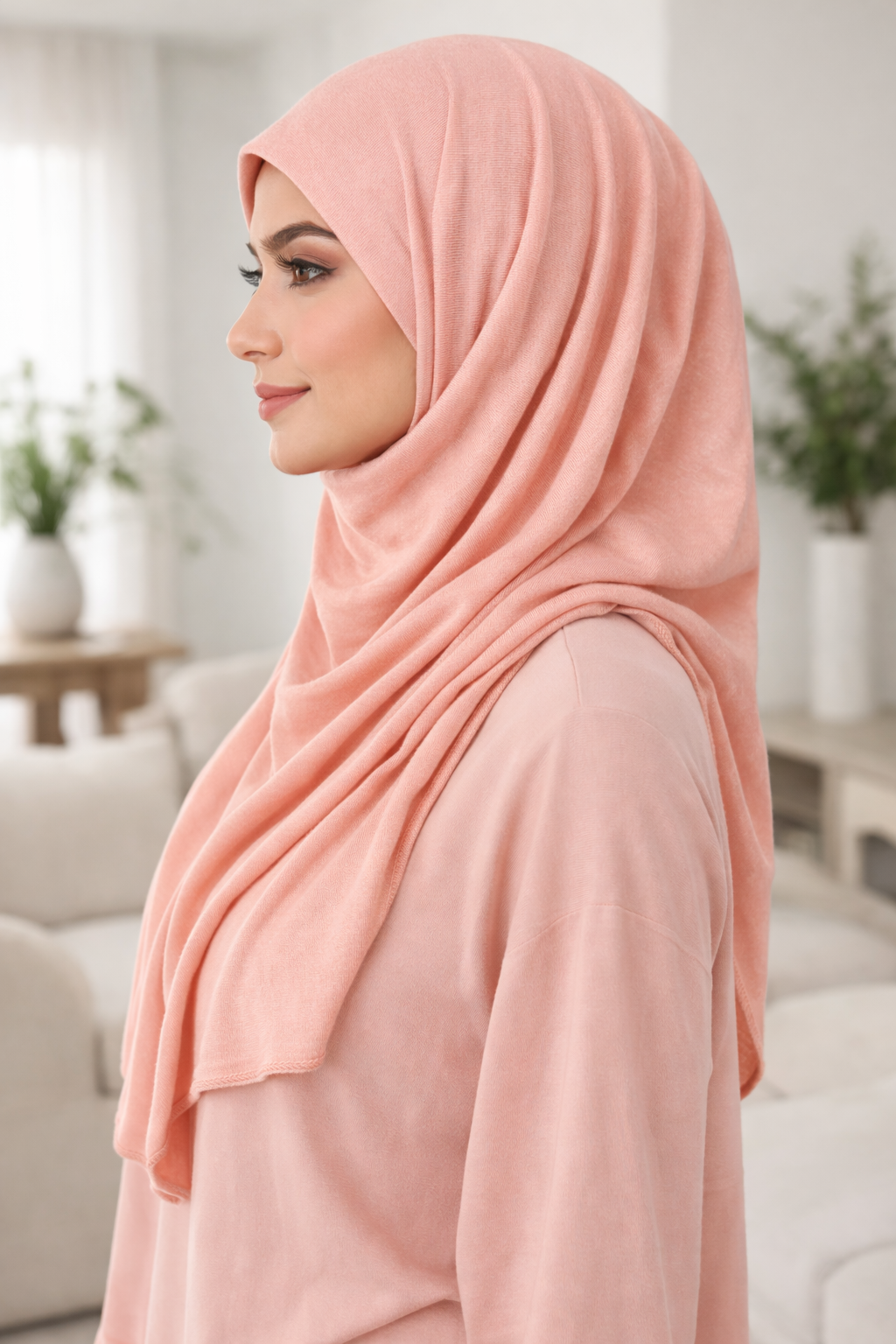 Coral Cloud Soft, stretchy cotton jersey scarf designed for comfortable everyday modest wear