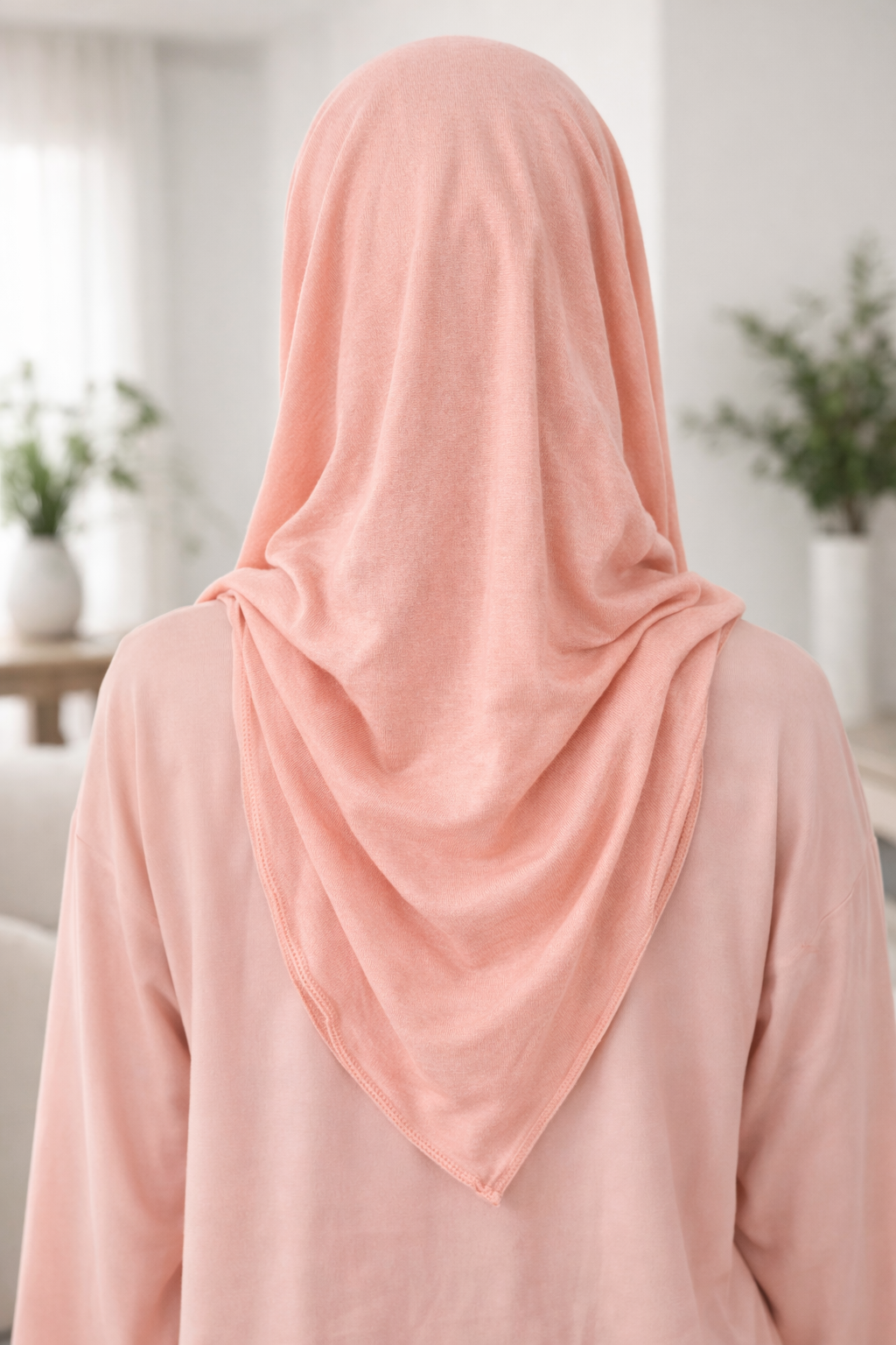 Coral Cloud Soft, stretchy cotton jersey scarf designed for comfortable everyday modest wear