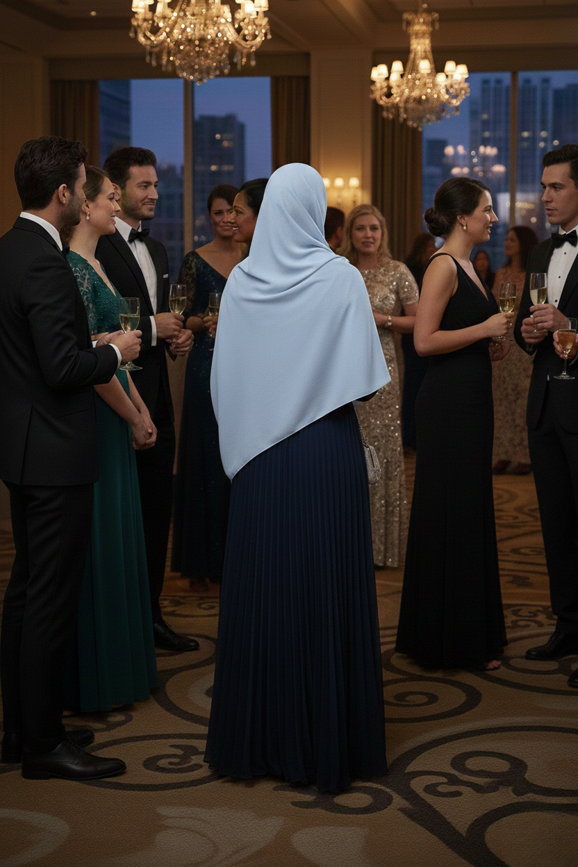 Airy Blue Lightweight Rectangular Chiffon Scarf for Women – Sheer Wrap