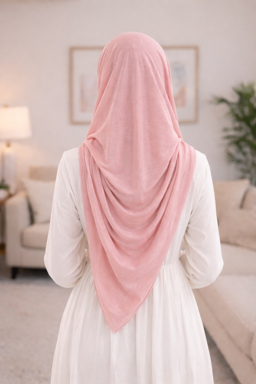 Dawn Pink Soft, stretchy cotton jersey scarf designed for comfortable everyday modest wear