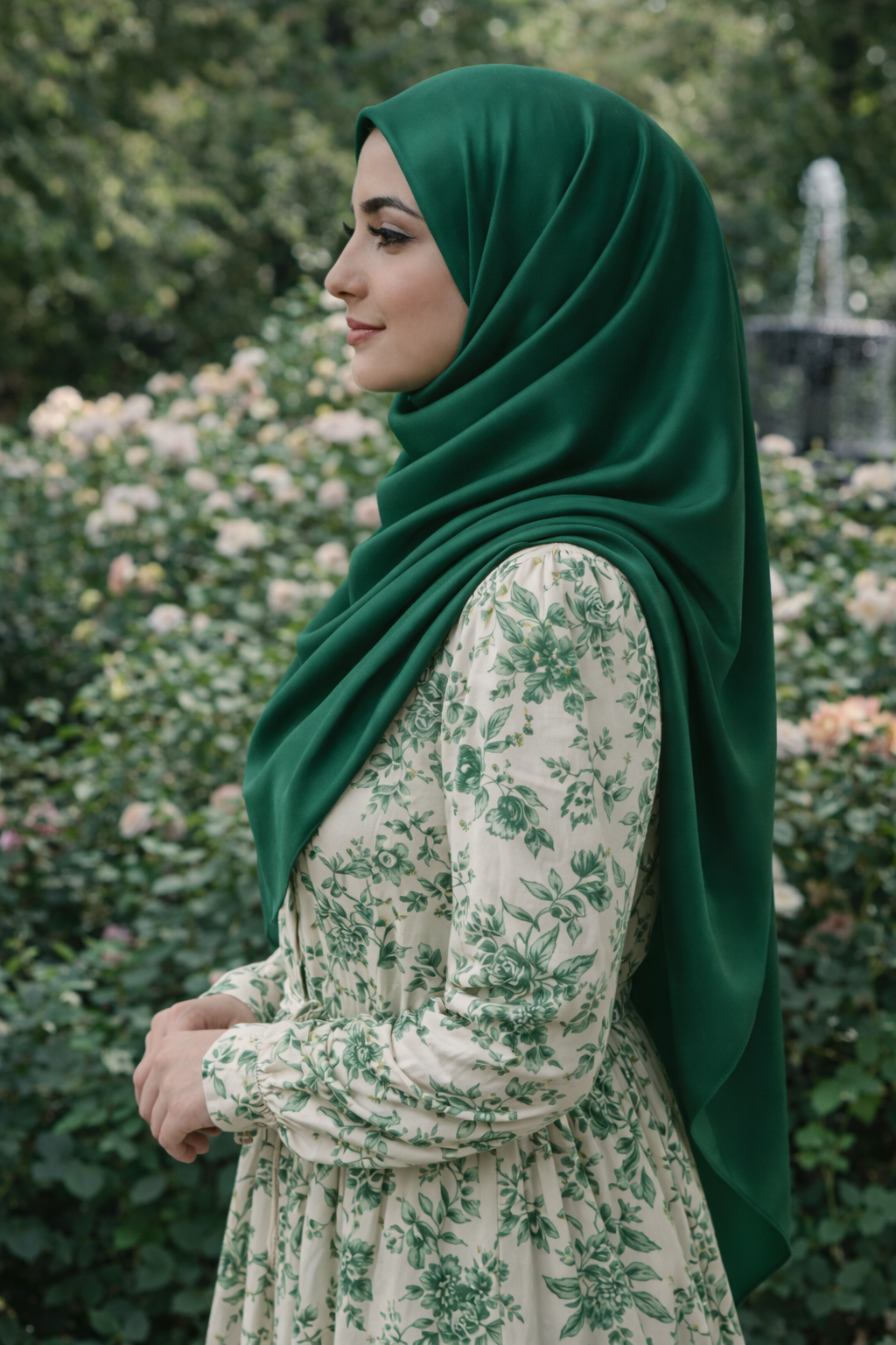 Evergreen Soft Rectangular Satin scarf for Women