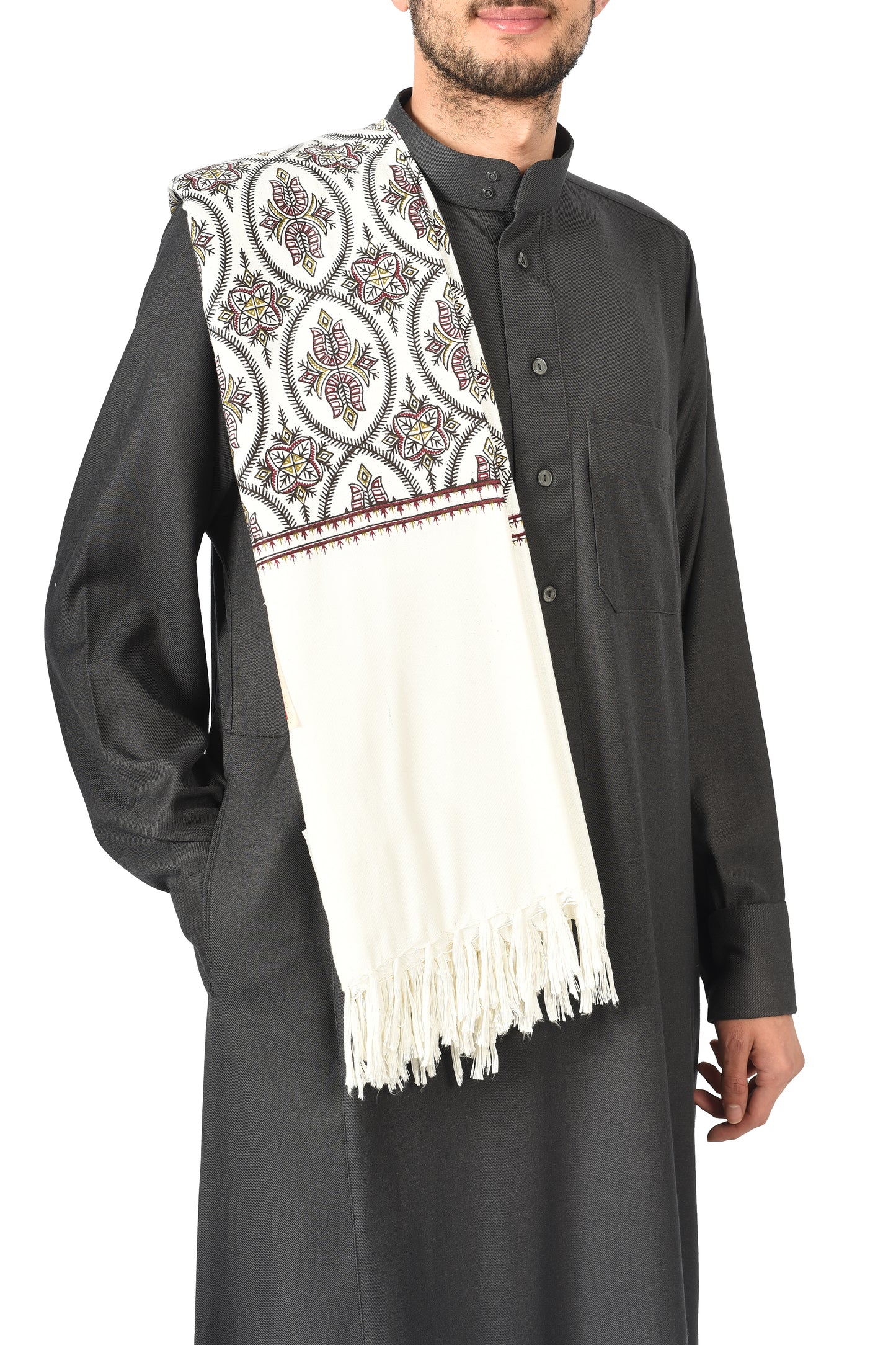 Mens shawls- white