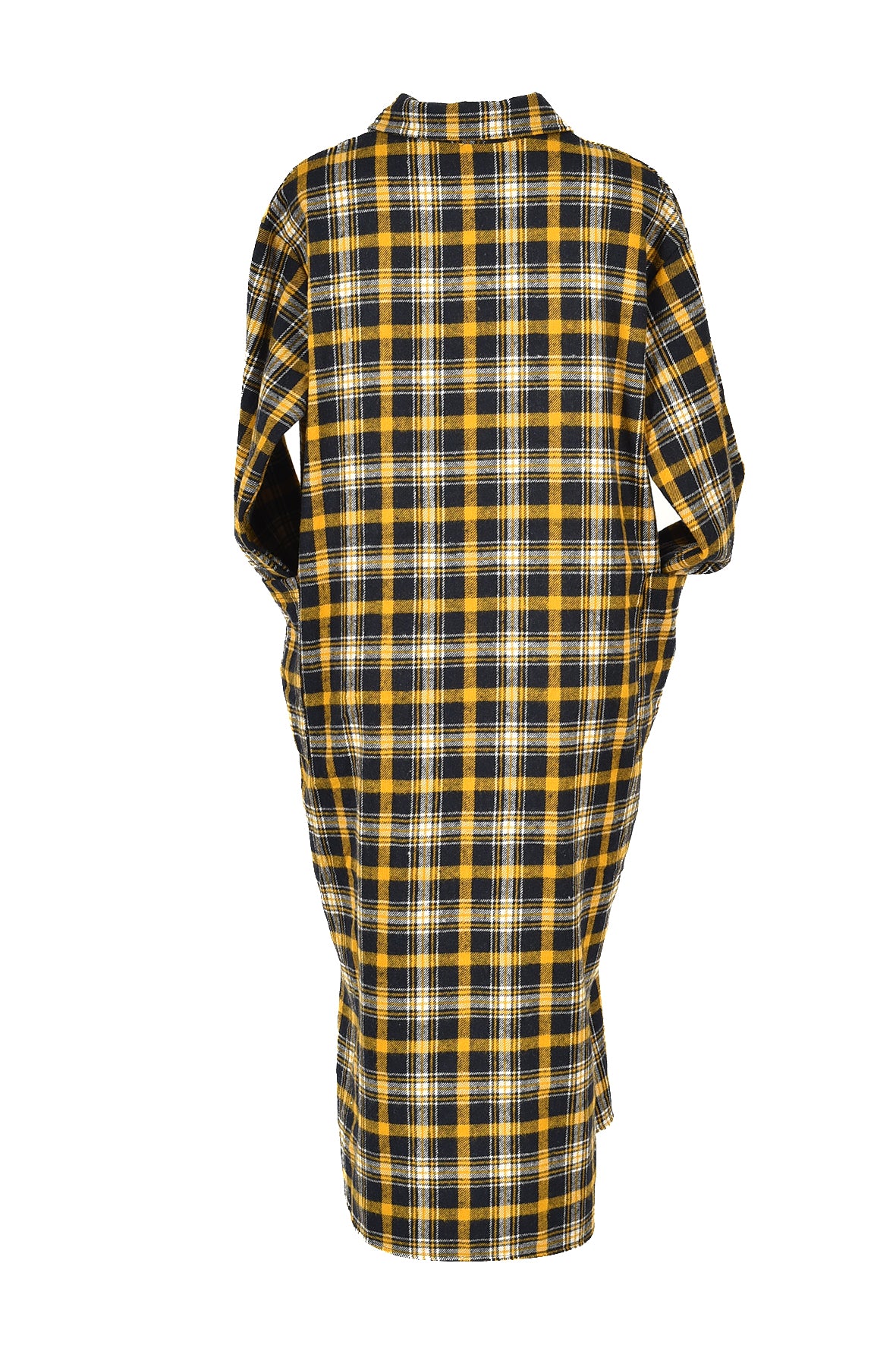 3/4 length checked winter dress -yellow