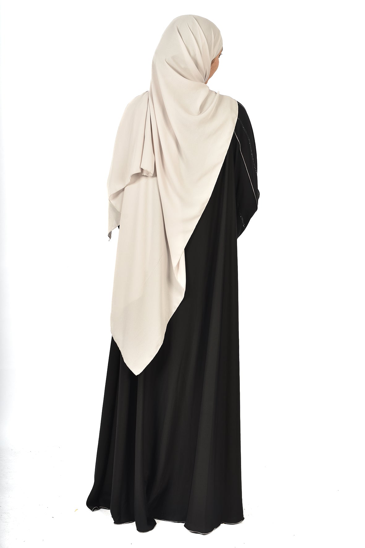 Premium Black Abaya with Fine Silver Lines ( ladies abaya )