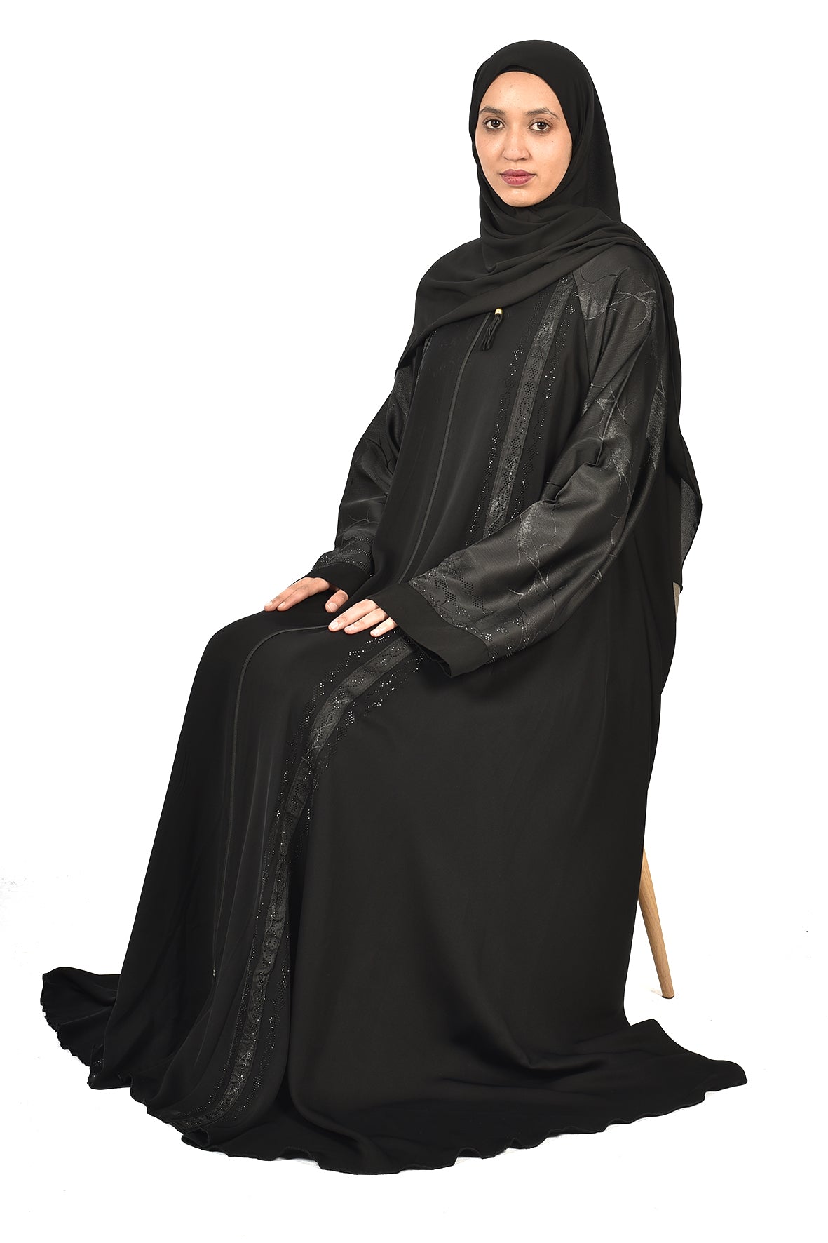 Elegant Black Abaya with Subtle Embroidery ( ladies abaya )