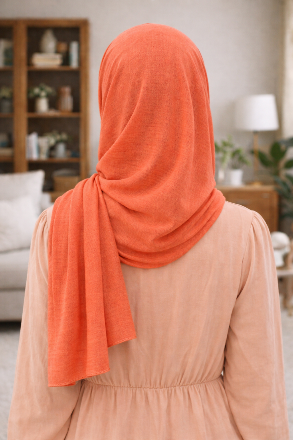 Faded Rose Soft airflow fabric scarf with a subtle crinkle texture, perfect for daily modest wear.