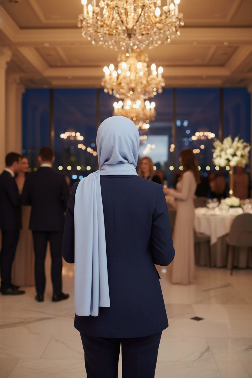 Pale Iris Lightweight Rectangular Chiffon Scarf for Women – Sheer Wrap