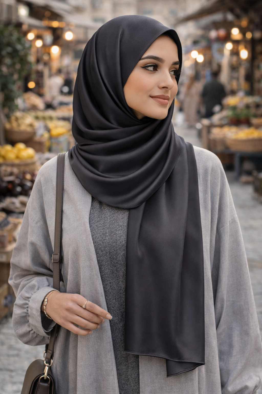 Forged iron Soft Rectangular Satin scarf for Women