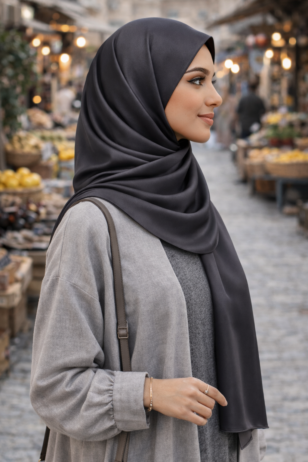 Forged iron Soft Rectangular Satin scarf for Women