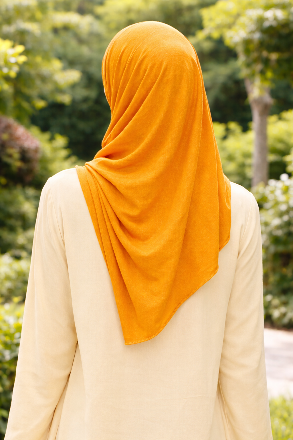 Golden Oak Soft, stretchy cotton jersey scarf designed for comfortable everyday modest wear