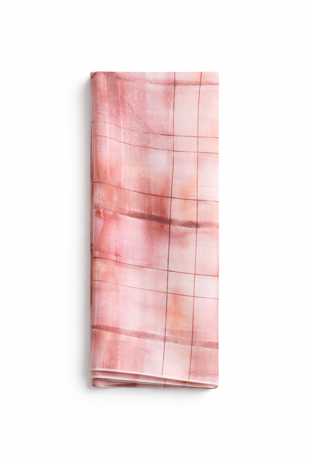 Lightweight Gray Lilac Abstract Grid Chiffon Scarf for Women
