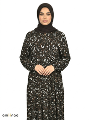 Sycamore Abstract Floral Print Long Sleeve Tiered Maxi Dress