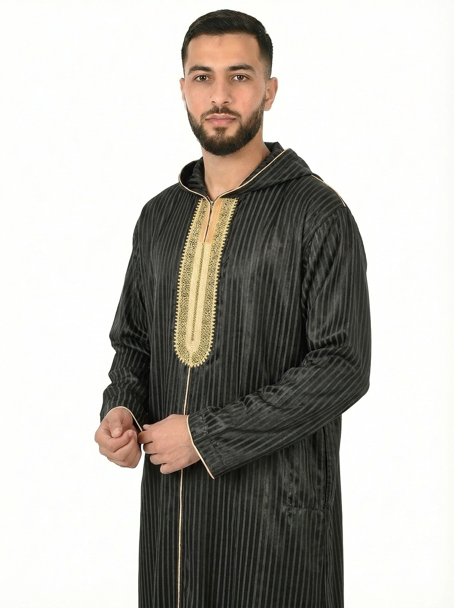 Tap Shoe Hooded Moroccan Thobe with Detailing