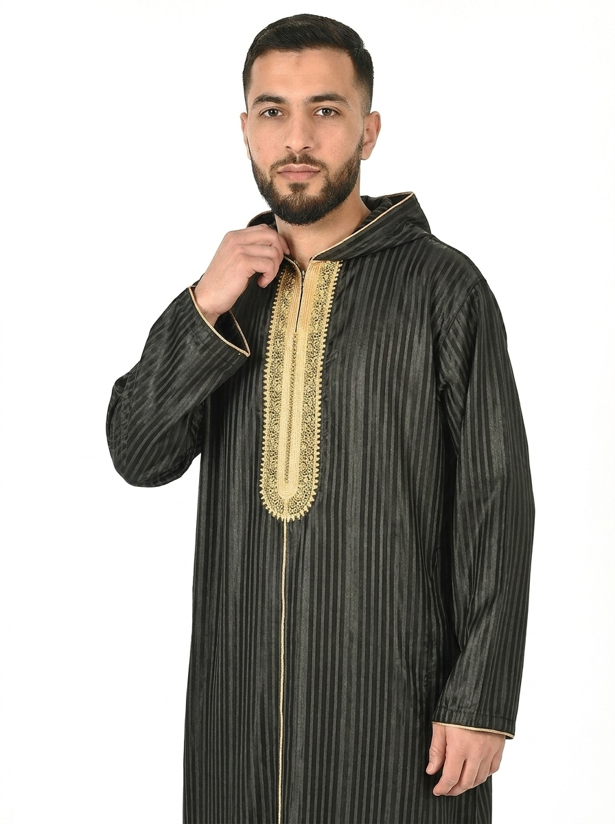 Tap Shoe Hooded Moroccan Thobe with Detailing