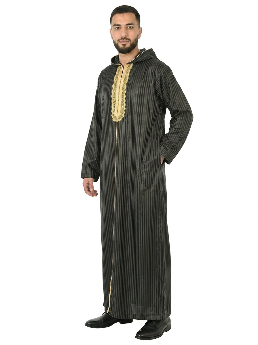 Tap Shoe Hooded Moroccan Thobe with Detailing
