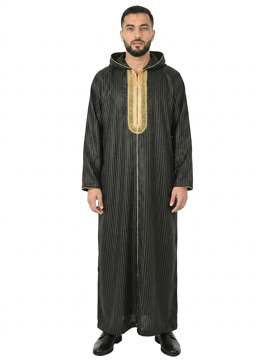 Tap Shoe Hooded Moroccan Thobe with Detailing