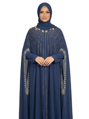 Ocean Cavern Waterfall Beaded Two-Piece Cloak Abaya