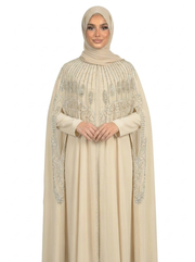 Desert Sage Celeste Beaded Two-Piece Cloak Abaya Set