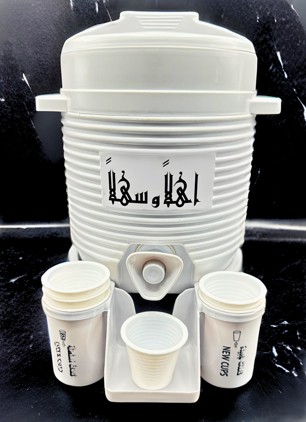 Water jug, jug stand & 6 cups