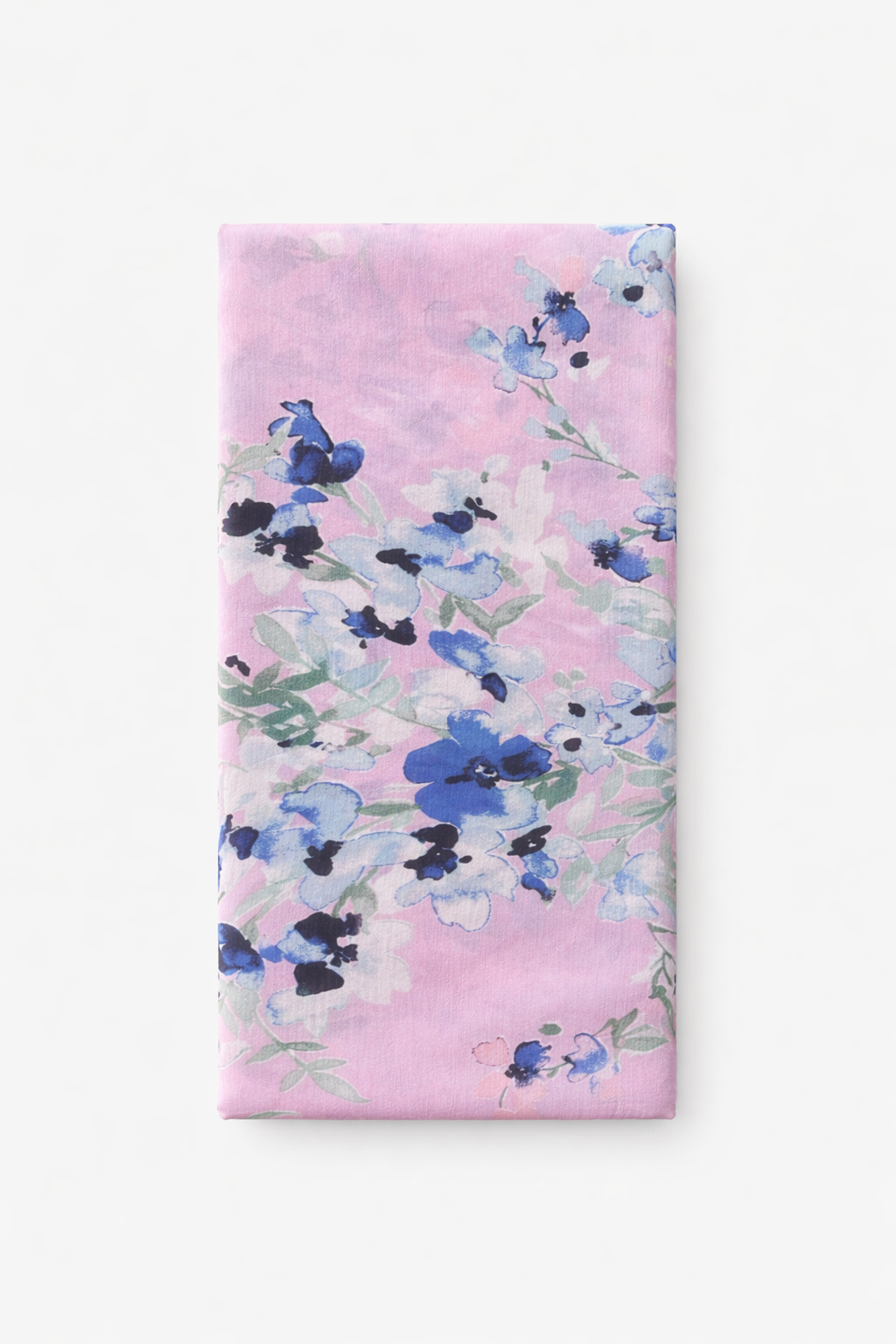 Lavender Mist Chiffon Floral Scarf with Vintage Blue Flowers for Everyday Wear