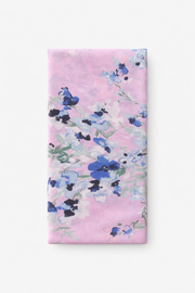 Lavender Mist Chiffon Floral Scarf with Vintage Blue Flowers for Everyday Wear
