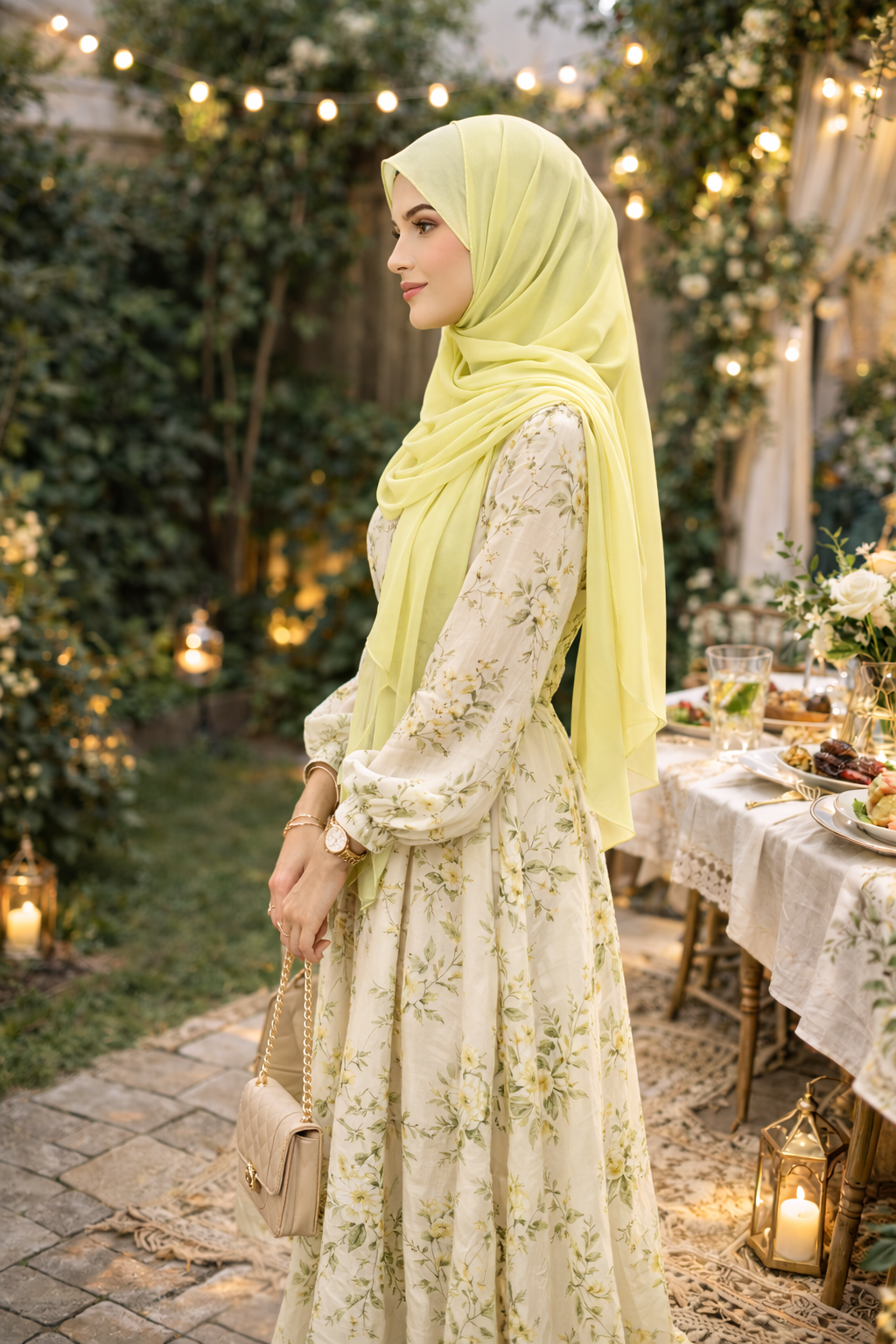 Lime Sherbet Lightweight Rectangular Chiffon Scarf for Women – Sheer Wrap