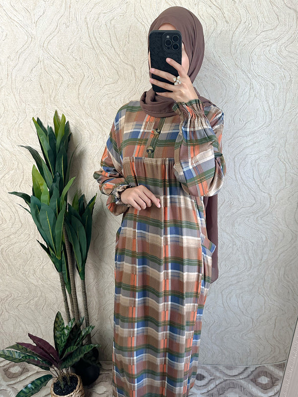 Check Cotton Dress | Shop online - Amiiraa