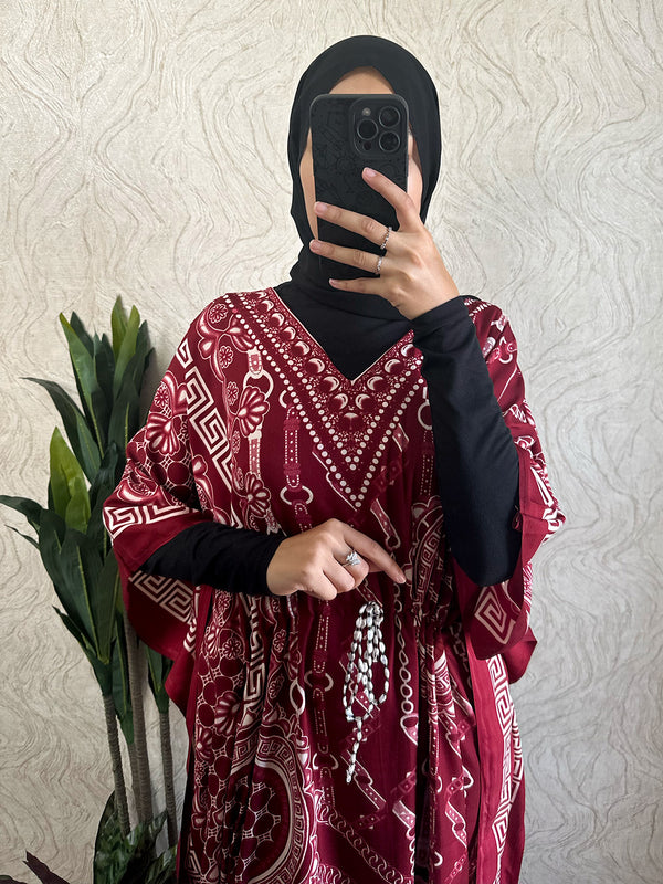 Mixed Pattern Kaftan - Free Size - Amiiraa