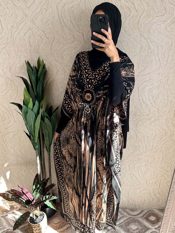 Mixed Pattern Kaftan - Free Size - Amiiraa