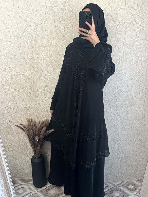 Chiffon Sequins Abaya - Amiiraa