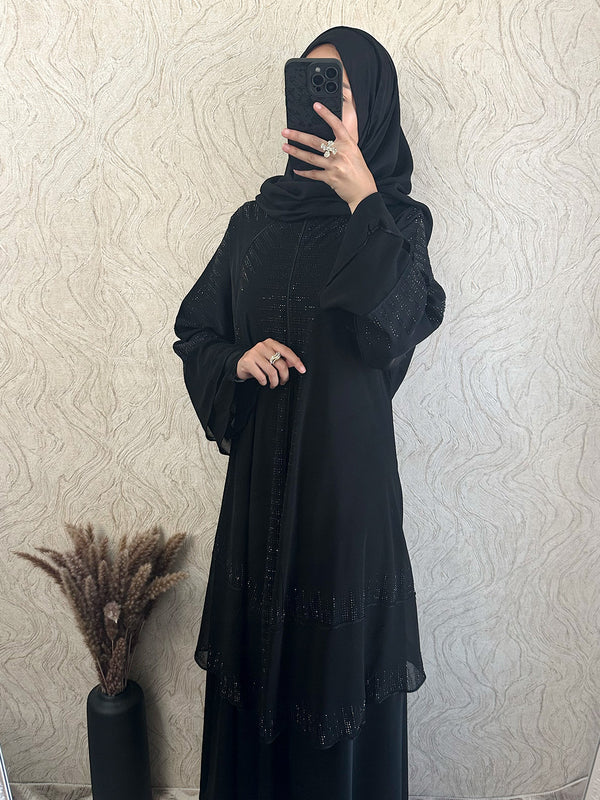 Chiffon Sequins Abaya - Amiiraa