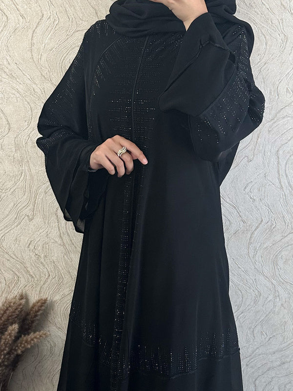 Chiffon Sequins Abaya - Amiiraa