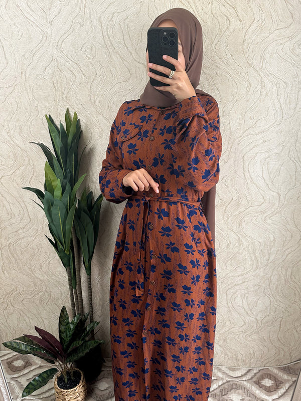 Leaf Shirt Maxi Dress - Amiiraa