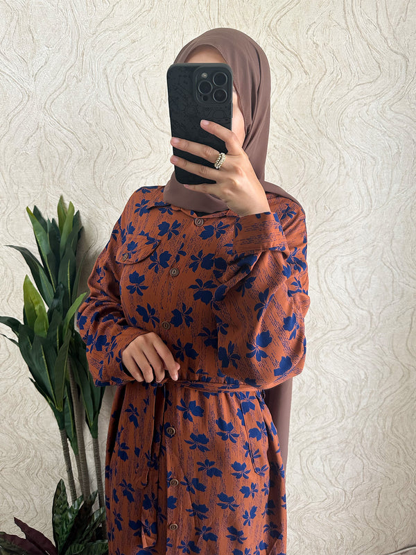 Leaf Shirt Maxi Dress - Amiiraa