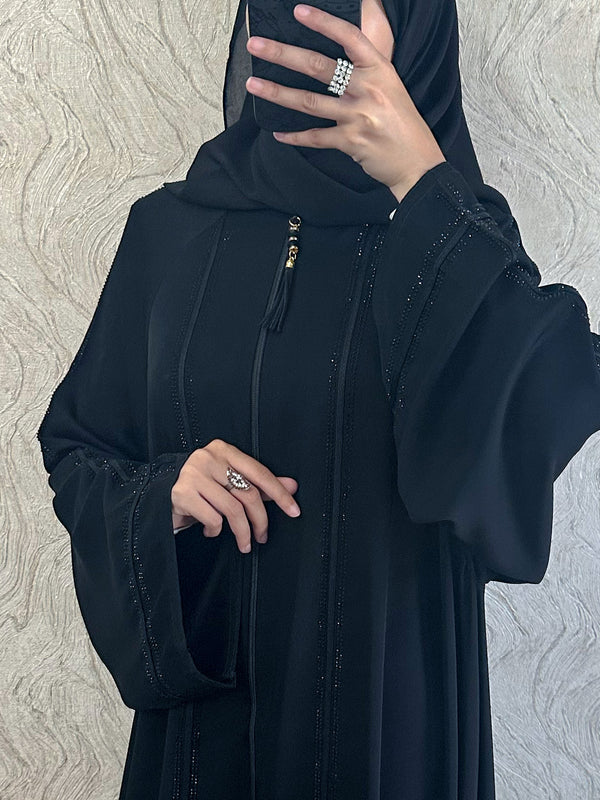 Sequins Zip Abaya | Shop online - Amiiraa