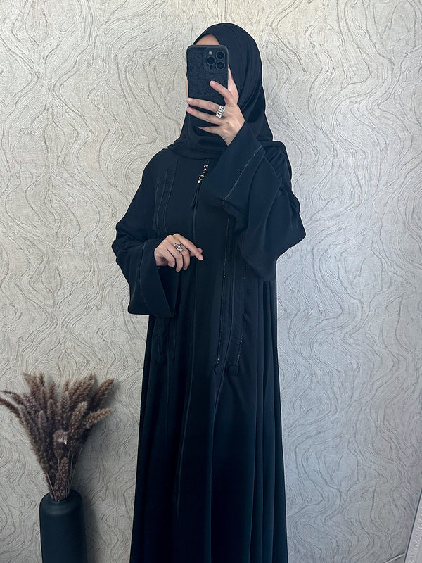 Sequins Zip Abaya | Shop online - Amiiraa