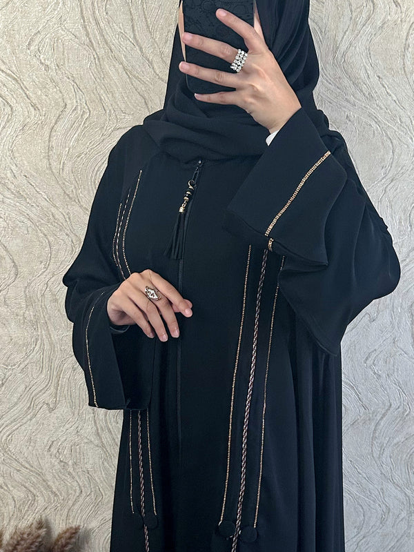 Sequins Zip Abaya | Shop online - Amiiraa