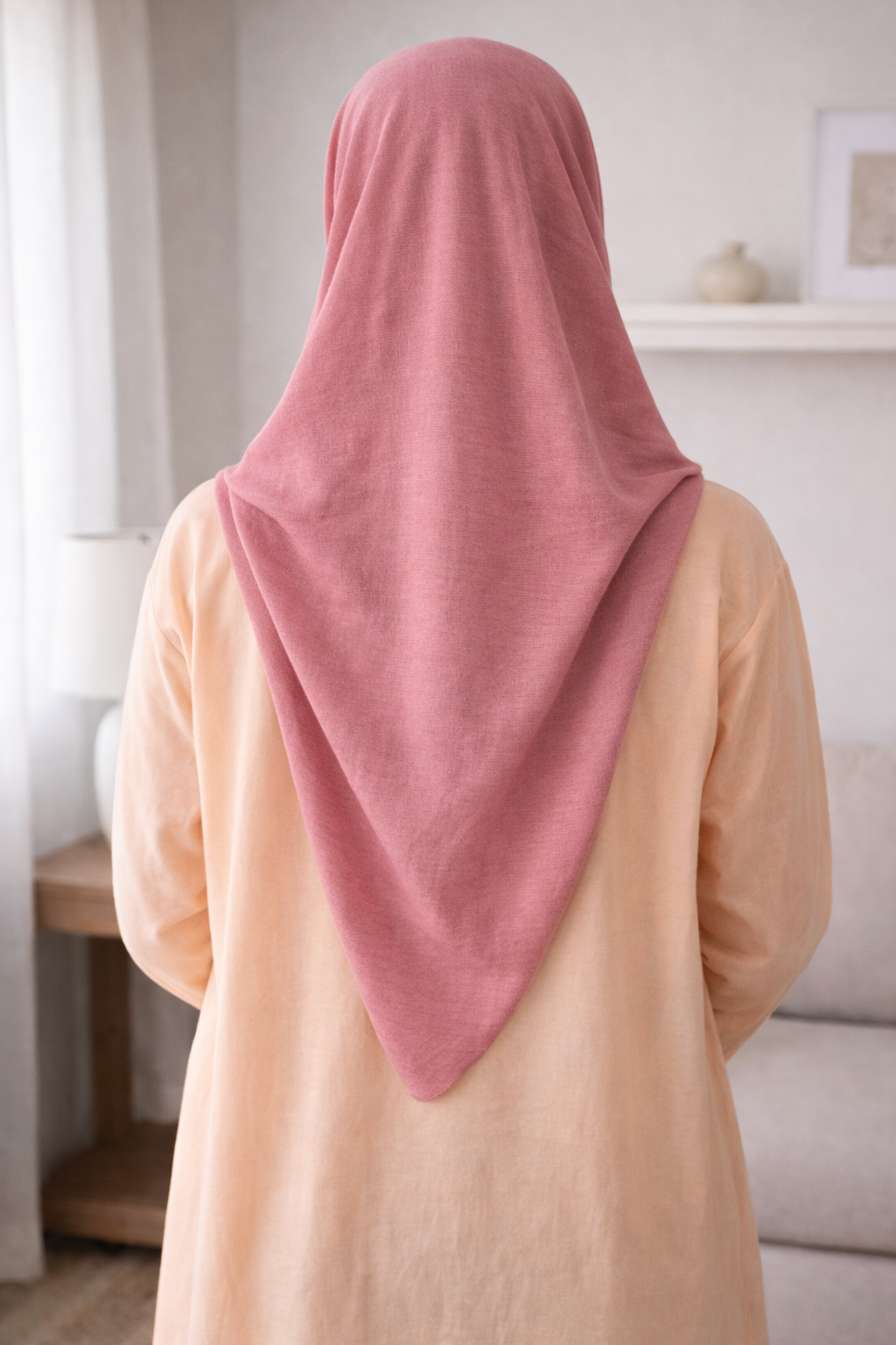 Mellow Mauve Soft airflow fabric scarf with a subtle crinkle texture, perfect for daily modest wear.
