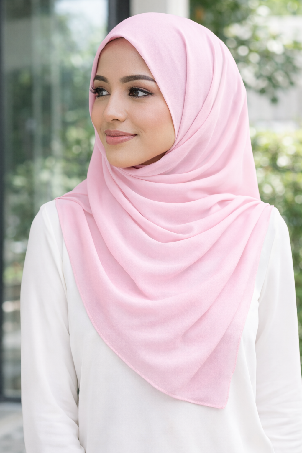 Peach Whip Lightweight Rectangular Chiffon Scarf for Women – Sheer Wrap