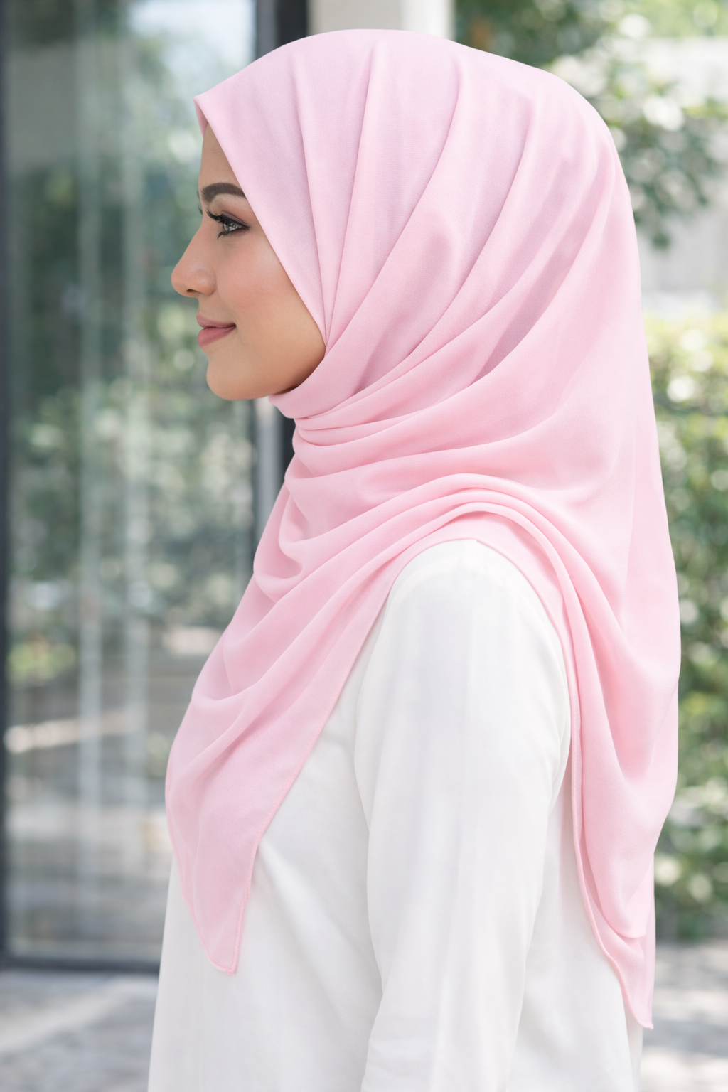 Peach Whip Lightweight Rectangular Chiffon Scarf for Women – Sheer Wrap
