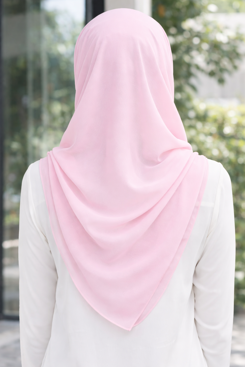 Peach Whip Lightweight Rectangular Chiffon Scarf for Women – Sheer Wrap