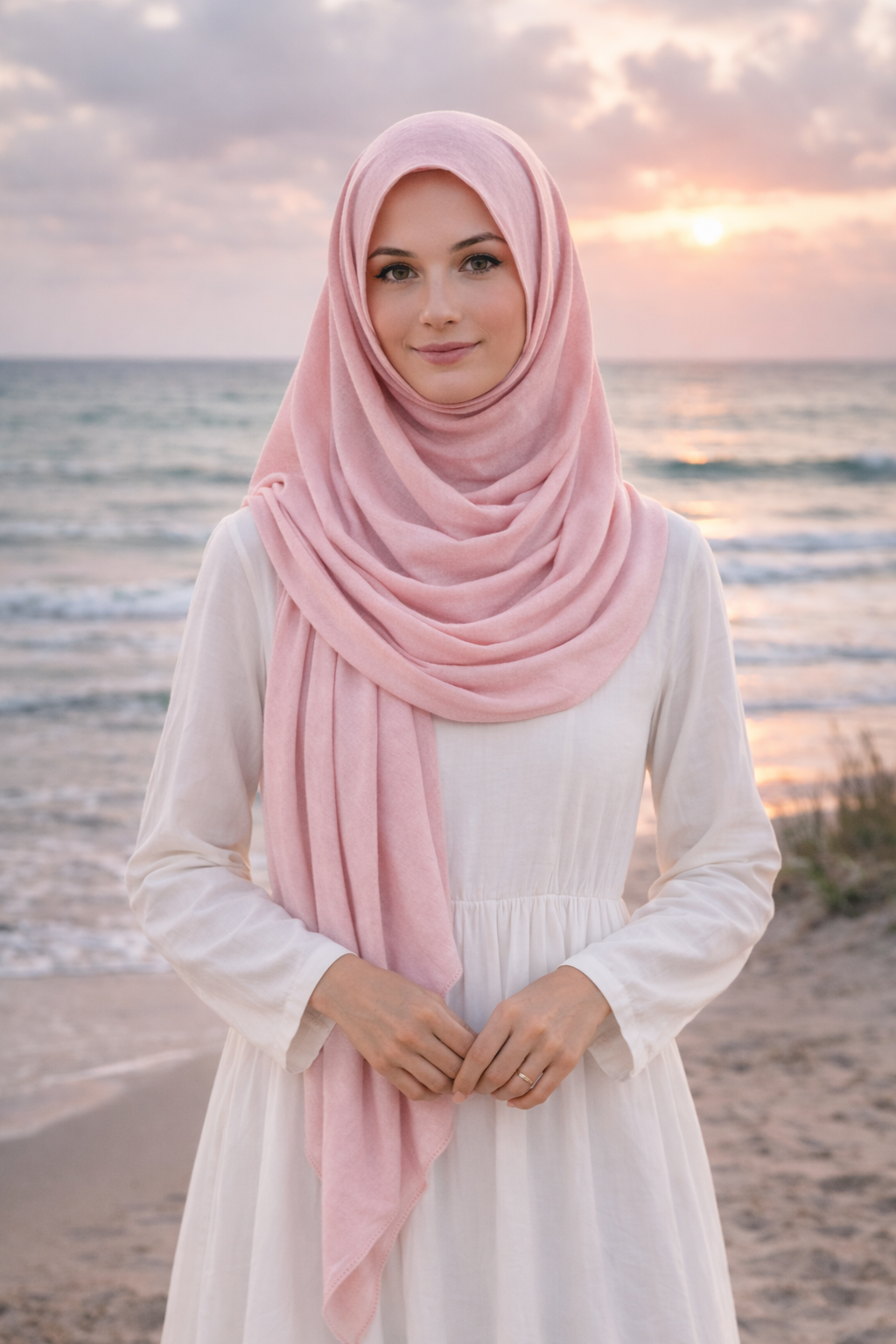 Peachskin Soft, stretchy cotton jersey scarf designed for comfortable everyday modest wear