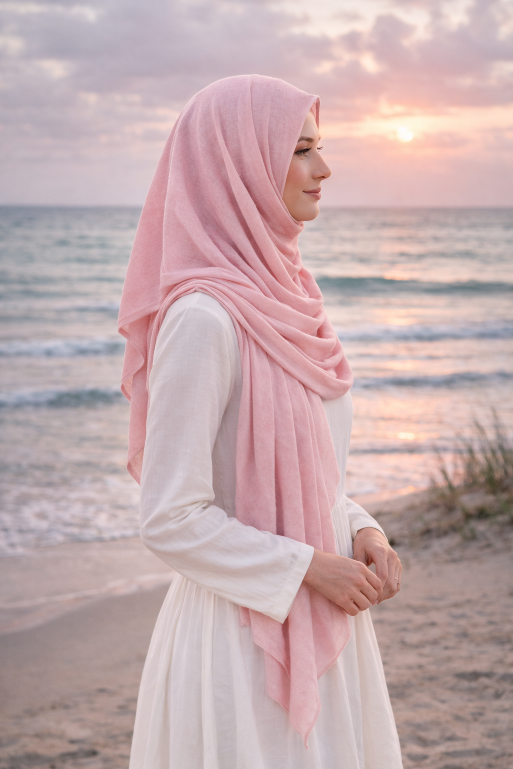 Peachskin Soft, stretchy cotton jersey scarf designed for comfortable everyday modest wear