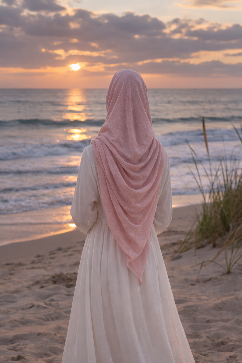 Peachskin Soft, stretchy cotton jersey scarf designed for comfortable everyday modest wear