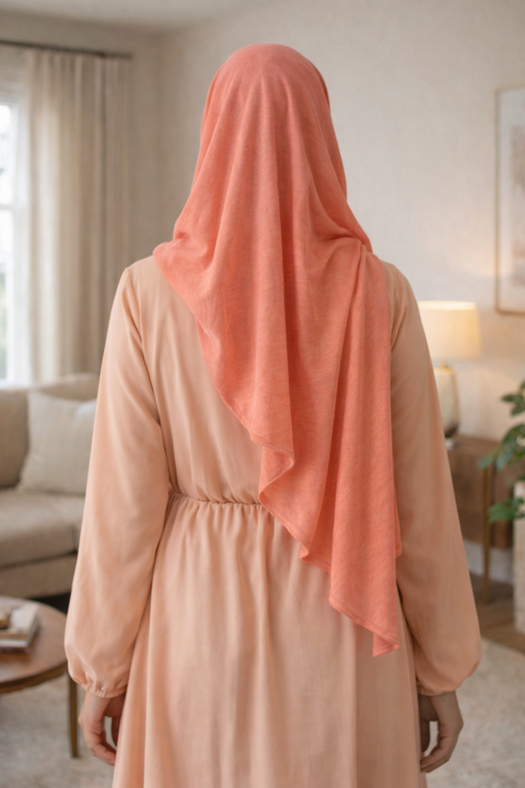 Porcelain Rose Soft, stretchy cotton jersey scarf designed for comfortable everyday modest wear