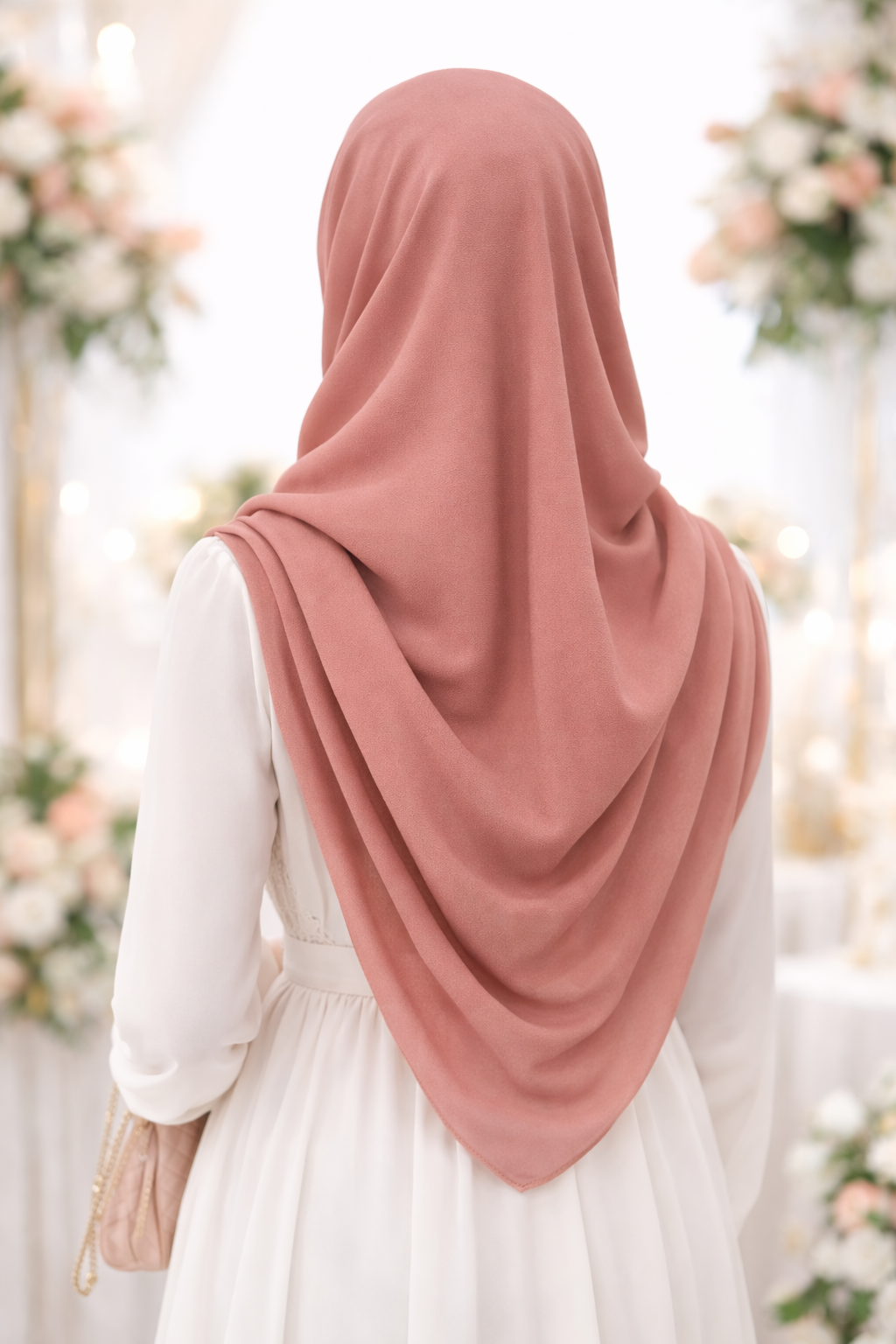 Raw Umber Lightweight Rectangular Chiffon Scarf for Women – Sheer Wrap