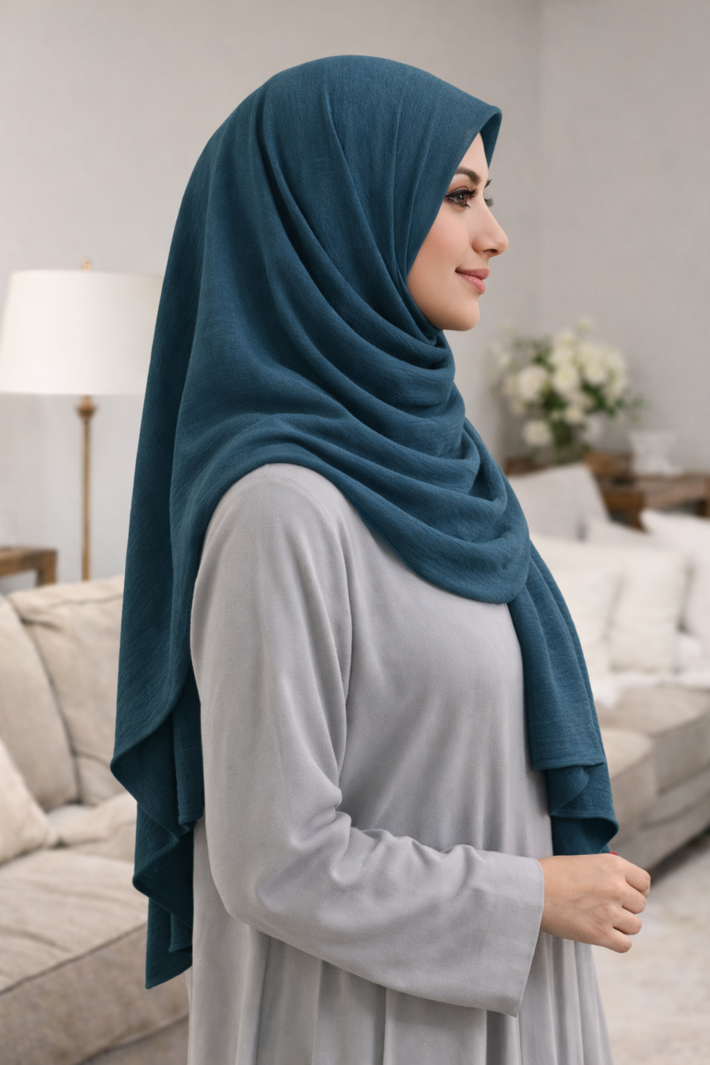 Reflecting Pond Soft airflow fabric scarf with a subtle crinkle texture, perfect for daily modest wear.