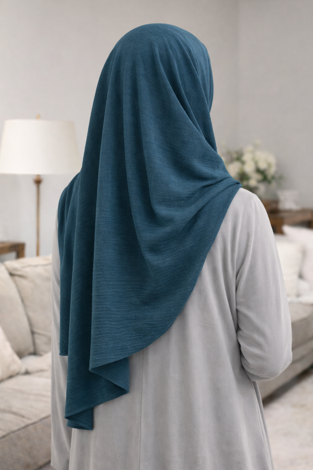 Reflecting Pond Soft airflow fabric scarf with a subtle crinkle texture, perfect for daily modest wear.