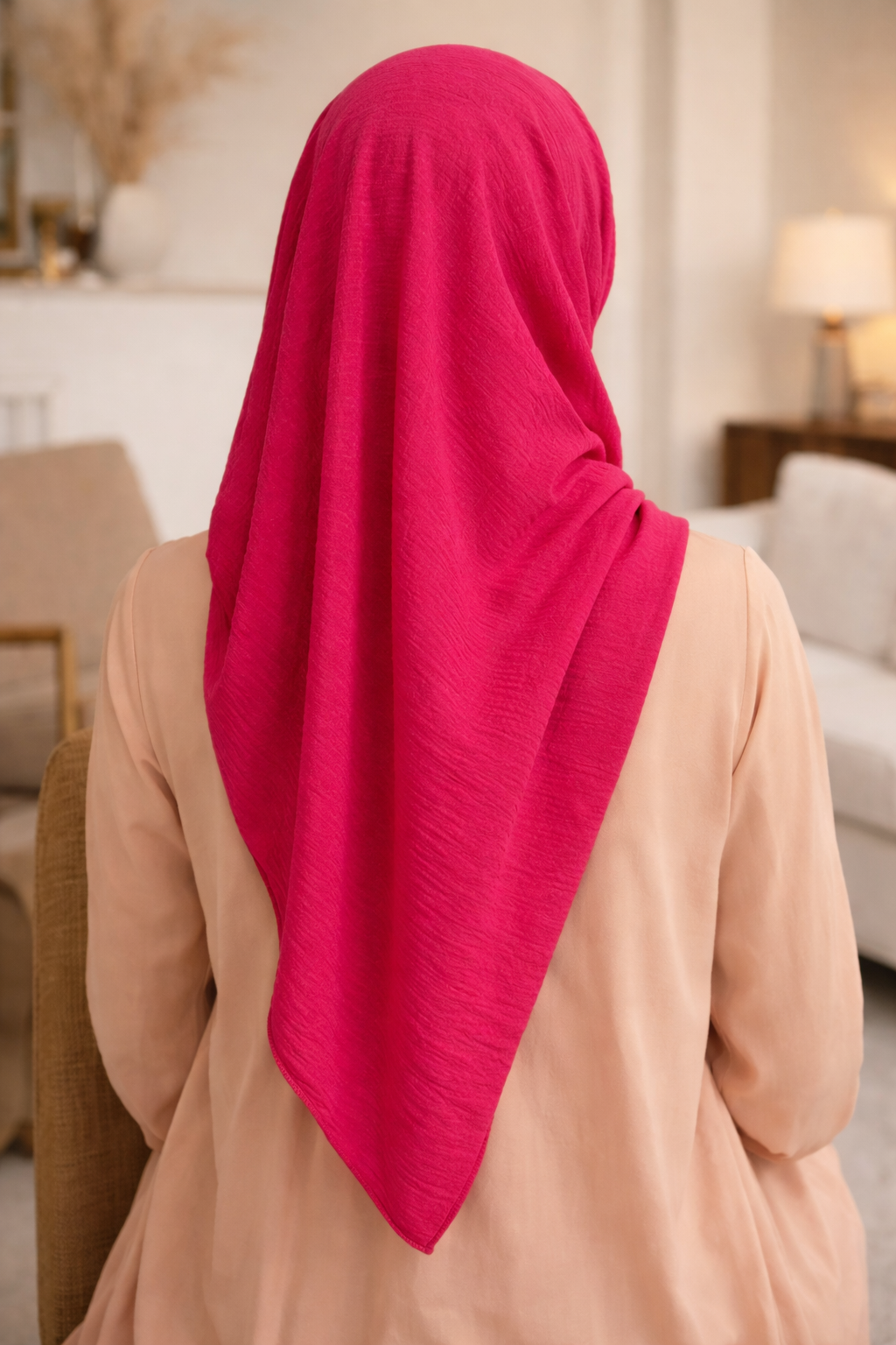 Sangria Soft airflow fabric scarf with a subtle crinkle texture, perfect for daily modest wear.