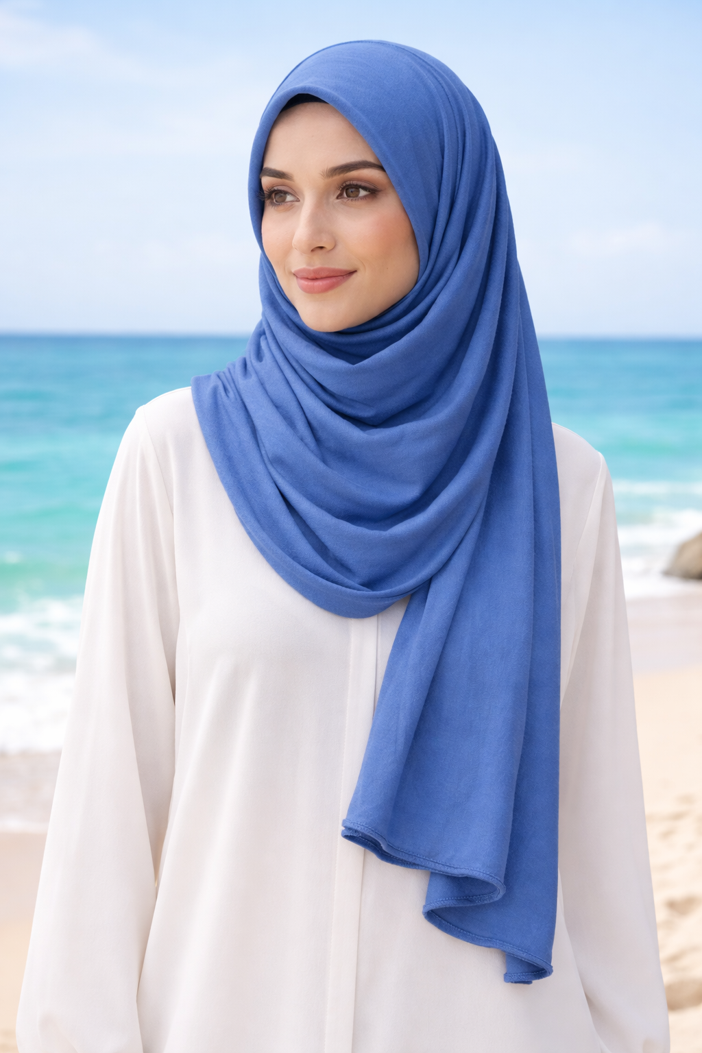 Sea of Belize Soft, stretchy cotton jersey scarf designed for comfortable everyday modest wear